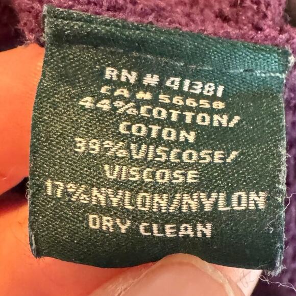 Lauren Ralph Lauren Womens Skater Dress Size XS Deep Purple Knit Lace Whimsigoth - Picture 7 of 7